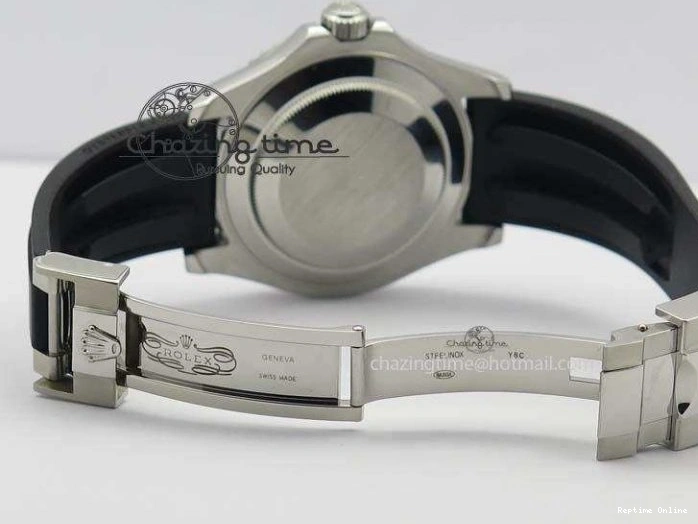 0418 ModernLook Yacht-Master 116655 SS JF Best Edition Ceramic Bezel On Rubber Strap SA 3850